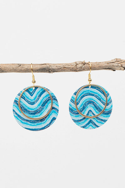 Water Dreaming 2 Layer Circle Earrings