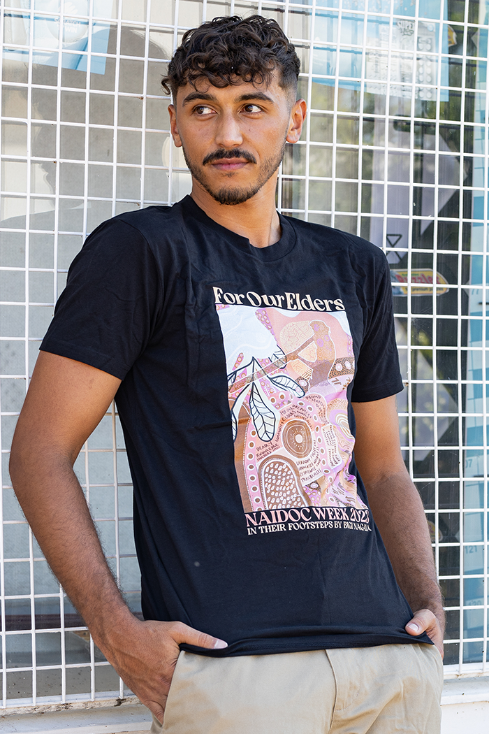 In Their Footsteps NAIDOC WEEK 2023 Black Cotton Crew Neck Unisex T-Shirt