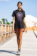 Connection Through Generations (Purple) NAIDOC WEEK 2023 Black Cotton Crew Neck Kids T-Shirt