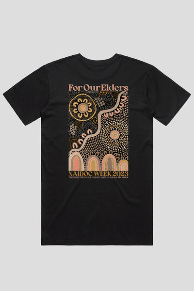 (Custom) The Path They Have Laid NAIDOC WEEK 2023 Black Cotton Crew Neck Women's T-Shirt