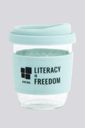 Aboriginal Art Kitchen Warehouse-"Literacy is Freedom" Cool Cyan Keep Cup-Yarn Marketplace