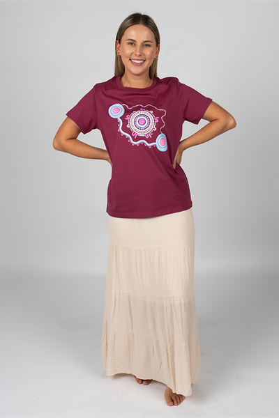 A Woman's Connection Berry Cotton Crew Neck Women's T-Shirt