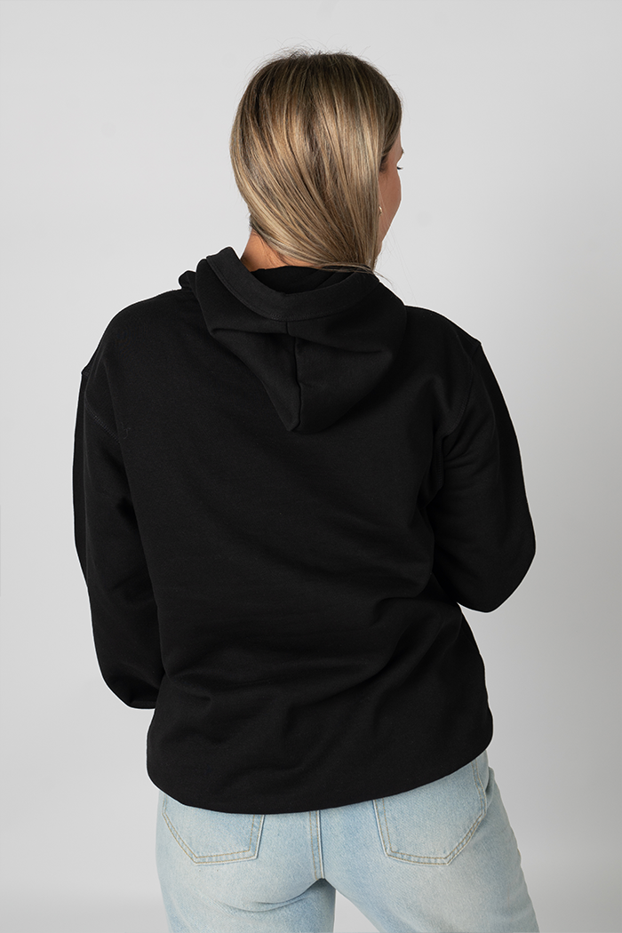 A Woman's Connection Black Premium Cotton Blend Unisex Hoodie