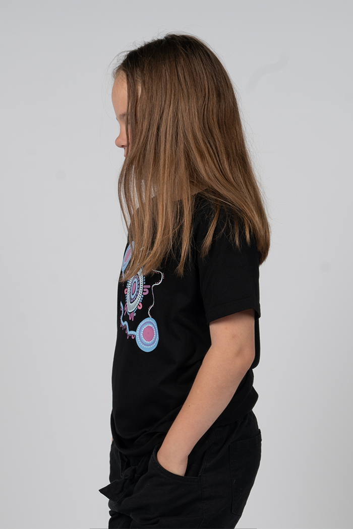 A Woman's Connection Black Cotton Crew Neck Kids T-Shirt