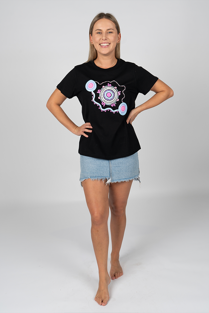 A Woman's Connection Black Cotton Crew Neck Women's T-Shirt