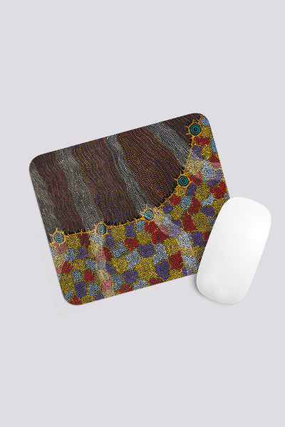 Aboriginal Art Office Supplies Stationery-Napaljarri-warnu Jukurrpa Mouse Pad-Yarn Marketplace