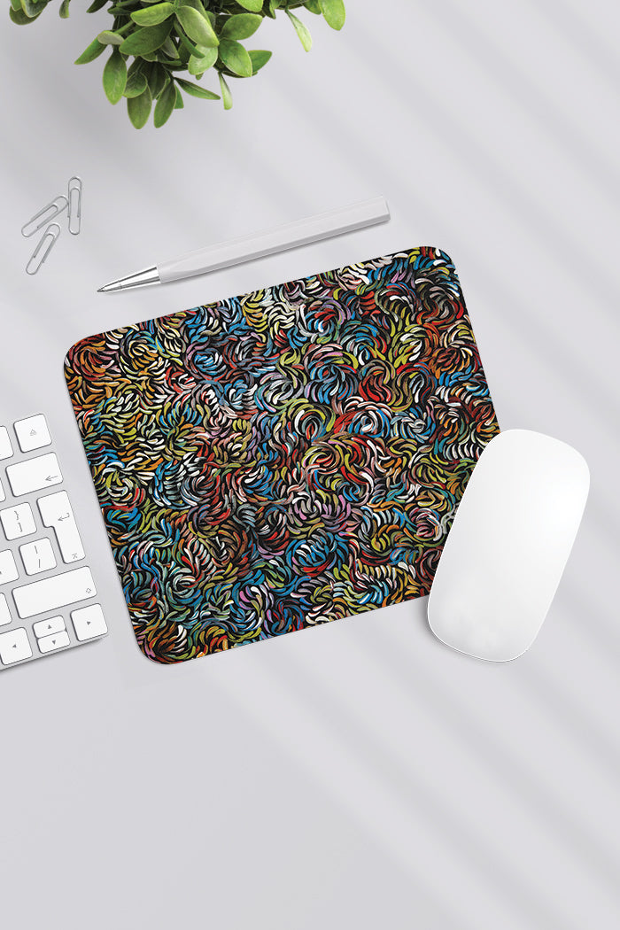 Aboriginal Art Office Supplies Stationery-Purrpalanji (Blue) Mouse Pad-Yarn Marketplace