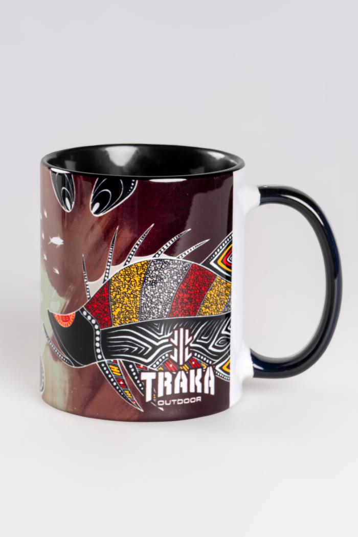 Aboriginal Art Kitchen Warehouse-Barramundi Hunt Ceramic Coffee Mug-Yarn Marketplace