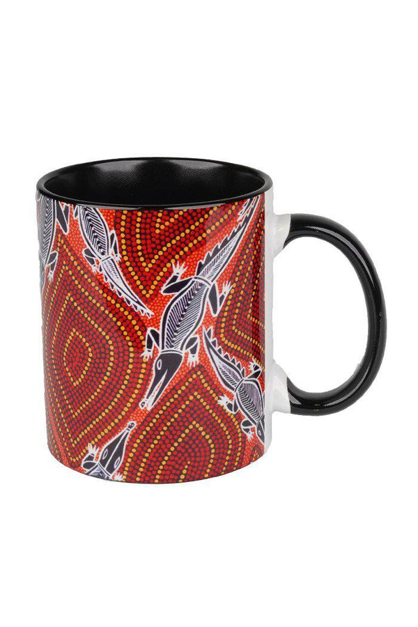 Aboriginal Art Kitchen Warehouse-Croc Story Ceramic Coffee Mug-Yarn Marketplace