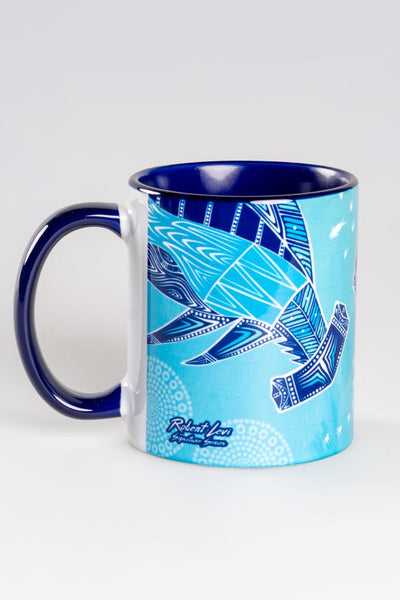 Aboriginal Art Kitchen Warehouse-Hammerhead School Ceramic Coffee Mug-Yarn Marketplace