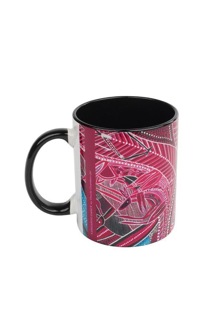 Aboriginal Art Kitchen Warehouse-Kangaroo Dance Ceramic Coffee Mug-Yarn Marketplace