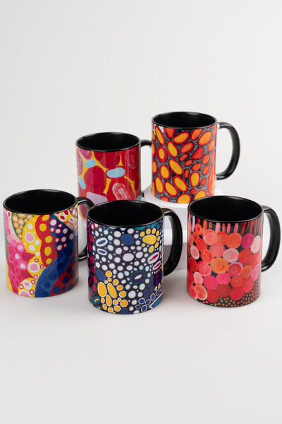 Aboriginal Art Kitchen Warehouse-Mornington Island Ceramic Coffee Mug Collection (5 Pack)-Yarn Marketplace