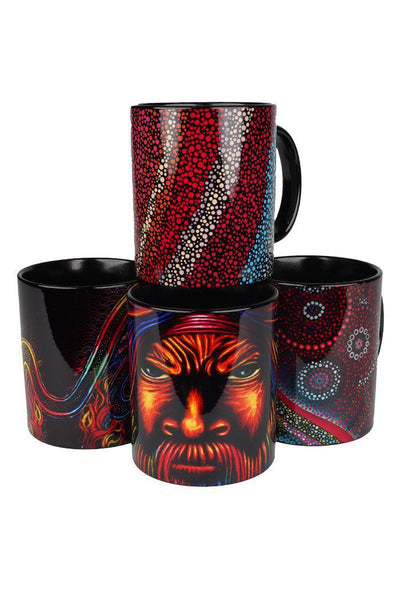 Aboriginal Art Kitchen Warehouse-Sheldon Lee Ceramic Coffee Mug Collection (4 Pack)-Yarn Marketplace