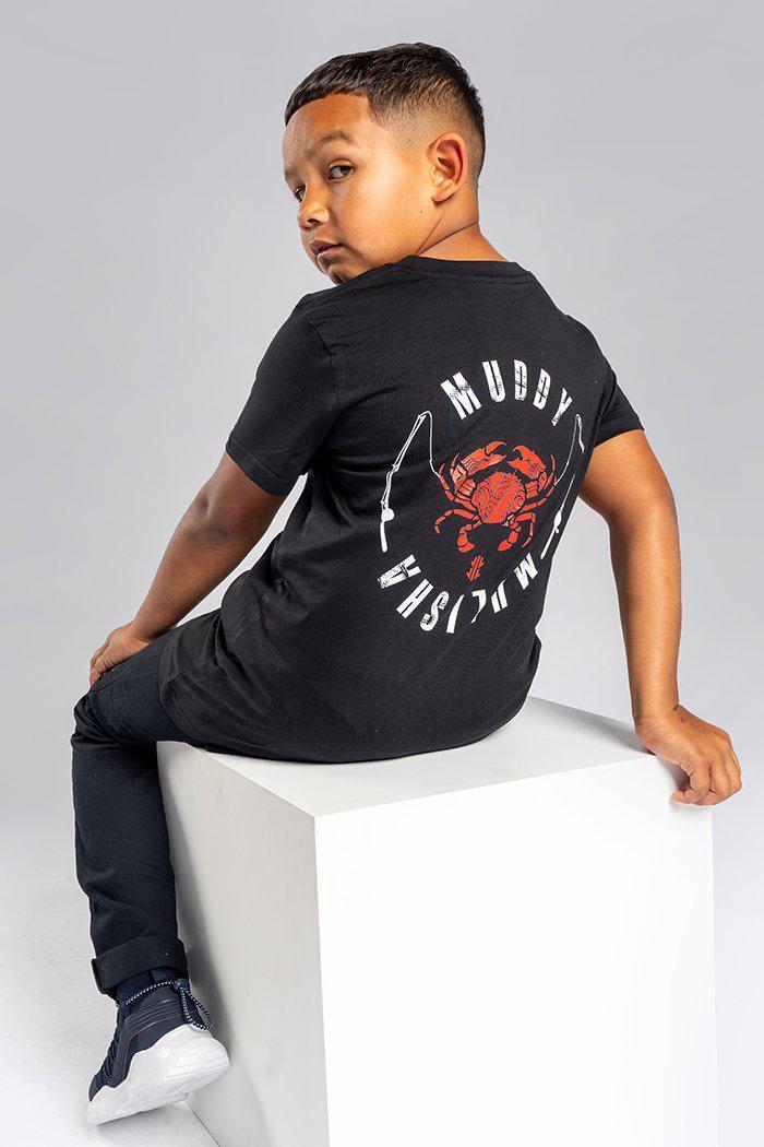 Aboriginal Art Clothing-Muddy Mulisha Black Cotton Crew Neck Kids T-Shirt-Yarn Marketplace