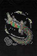 Aboriginal Art Clothing-Croc Country Black Cotton Crew Neck Unisex T-Shirt-Yarn Marketplace