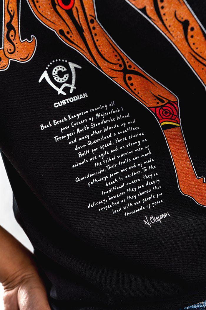 Aboriginal Art Clothing-Maree Black Cotton Crew Neck Women's T-Shirt-Yarn Marketplace