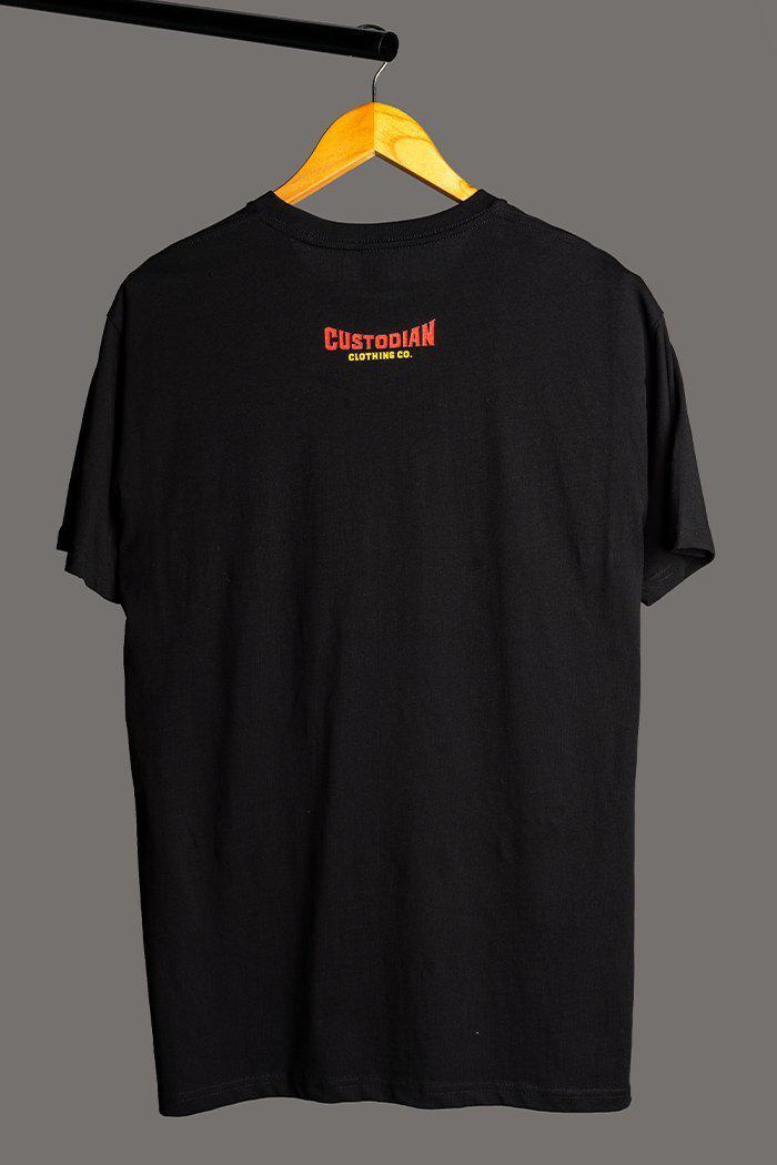 Aboriginal Art Clothing-Vintage Custodian Classic Black Cotton Crew Neck Unisex T-Shirt-Yarn Marketplace