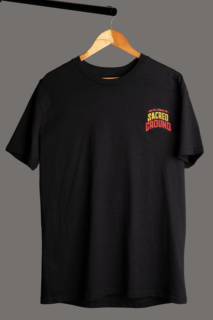 Aboriginal Art Clothing-Vintage Sacred Ground Classic Black Cotton Crew Neck Unisex T-Shirt-Yarn Marketplace