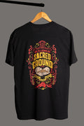 Aboriginal Art Clothing-Vintage Sacred Ground Classic Black Cotton Crew Neck Unisex T-Shirt-Yarn Marketplace