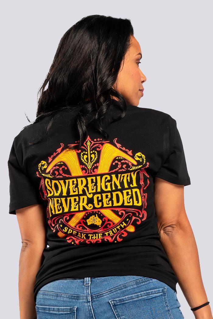 Aboriginal Art Clothing-Vintage Speak The Truth Classic Black Cotton Crew Neck Unisex T-Shirt-Yarn Marketplace