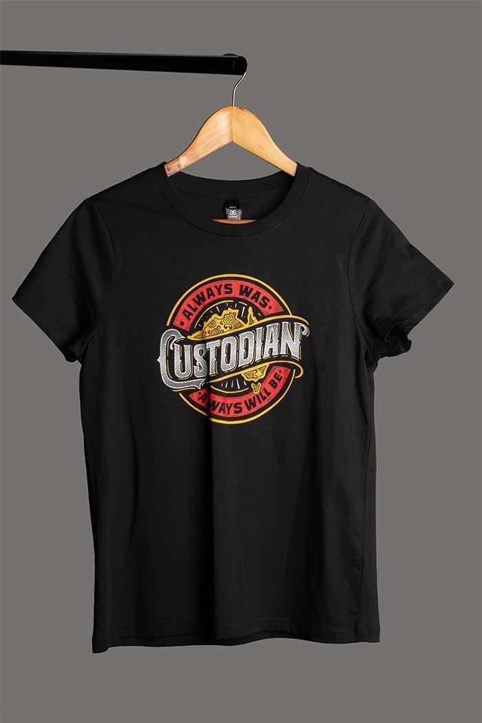 Aboriginal Art Clothing-Vintage Always Was Classic Black Cotton Crew Neck Women's T-Shirt-Yarn Marketplace