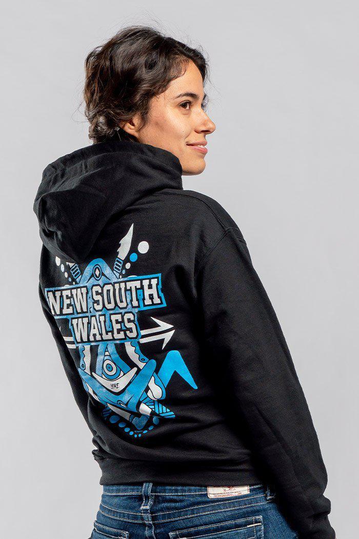 Aboriginal Art Clothing-NSW Tribute Cotton Blend Unisex Hoodie-Yarn Marketplace