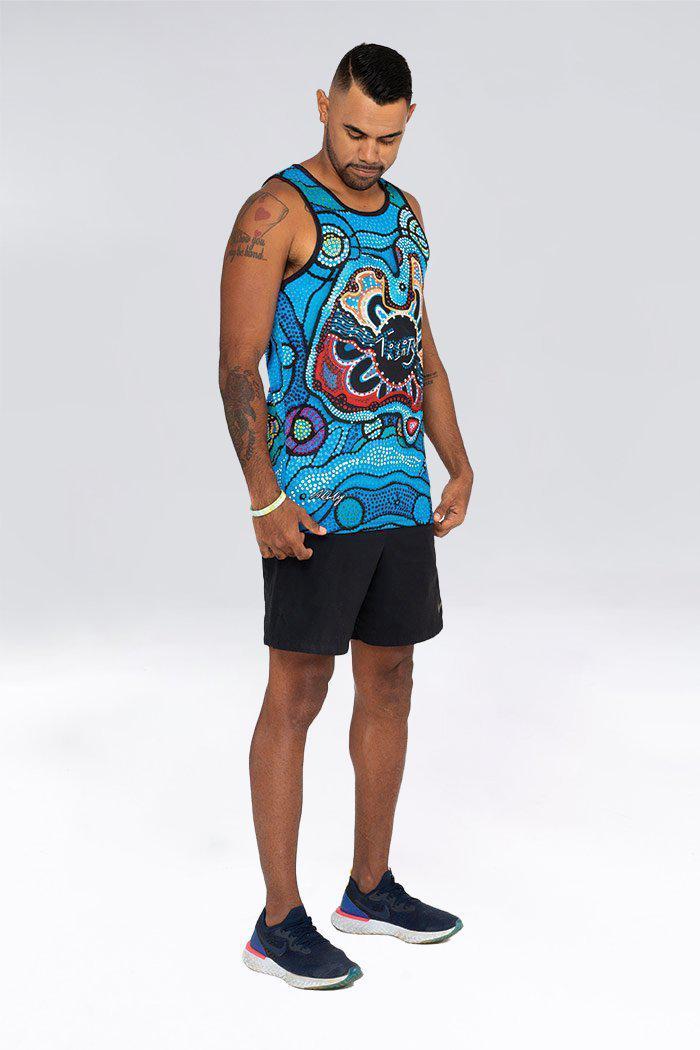 Aboriginal Art Clothing-First Nation Voice Men's Singlet-Yarn Marketplace