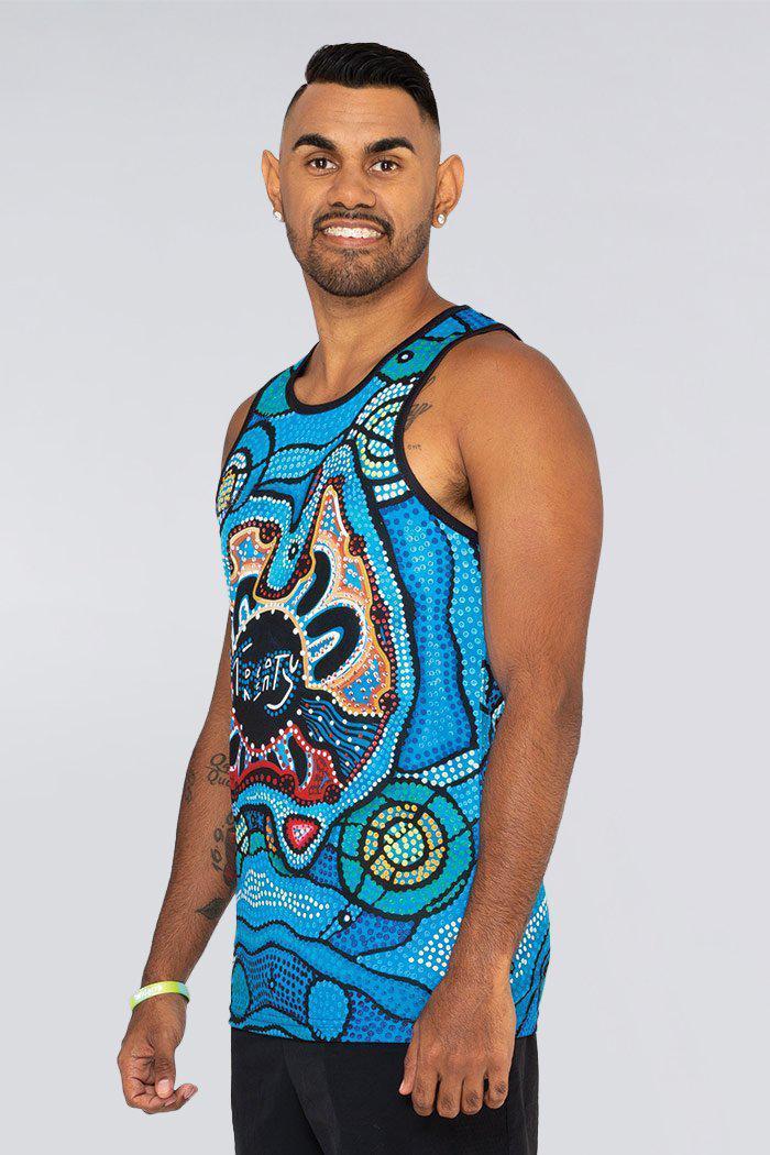 Aboriginal Art Clothing-First Nation Voice Men's Singlet-Yarn Marketplace