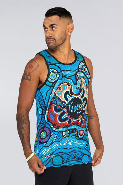 Aboriginal Art Clothing-First Nation Voice Men's Singlet-Yarn Marketplace