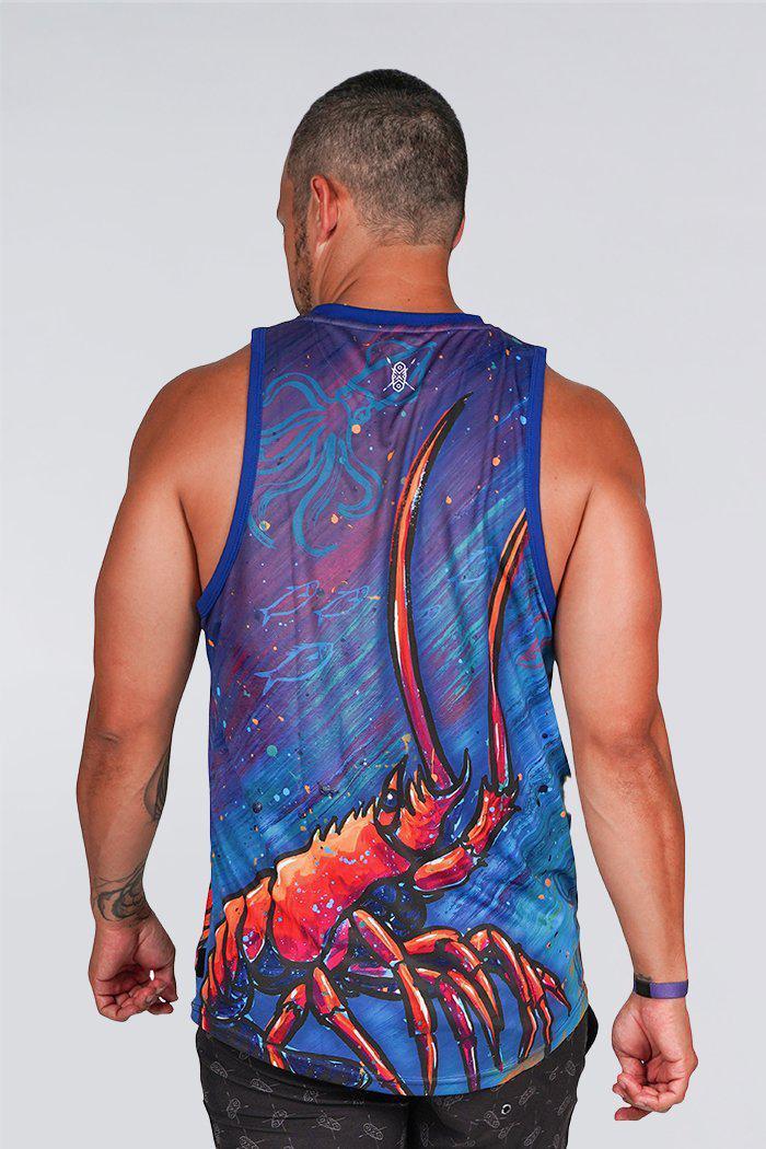 Aboriginal Art Clothing-Rock Lobster Dreams Recycled Men's Singlet-Yarn Marketplace