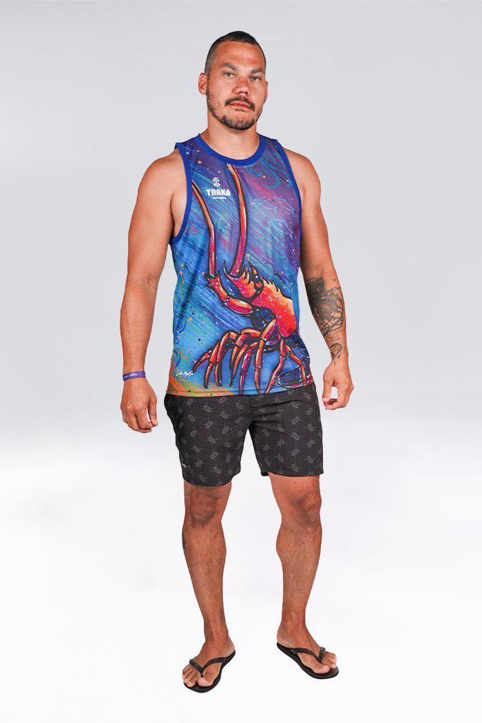 Aboriginal Art Clothing-Rock Lobster Dreams Recycled Men's Singlet-Yarn Marketplace