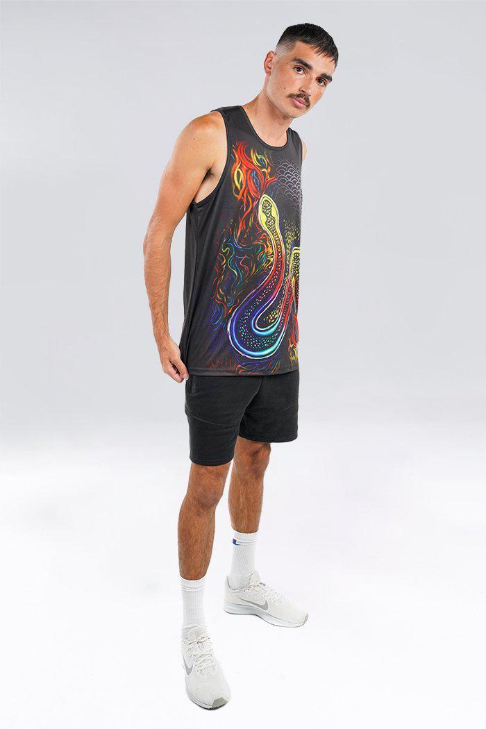 Aboriginal Art Clothing-Rainbow Serpent OG Men's Singlet-Yarn Marketplace