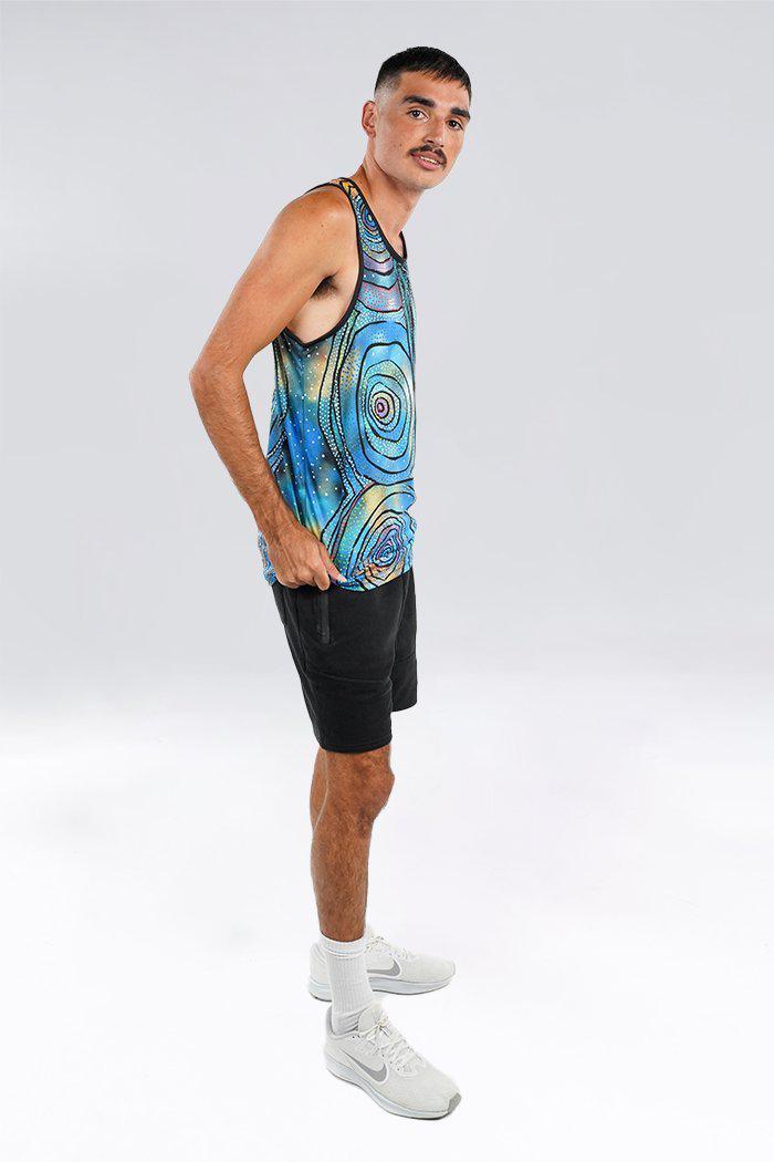 Aboriginal Art Clothing-Yalingbila Balgany Men's Singlet-Yarn Marketplace