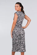 Aboriginal Art Clothing-Ngatijirri Nests V Neck Women's Midi Dress-Yarn Marketplace