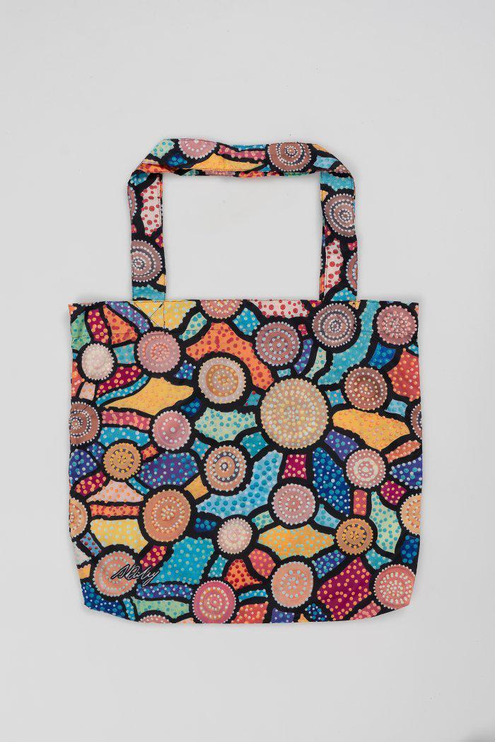 Aboriginal Art Australia-Connection To Country Fold-Up Reusable Shopping Bag-Yarn Marketplace