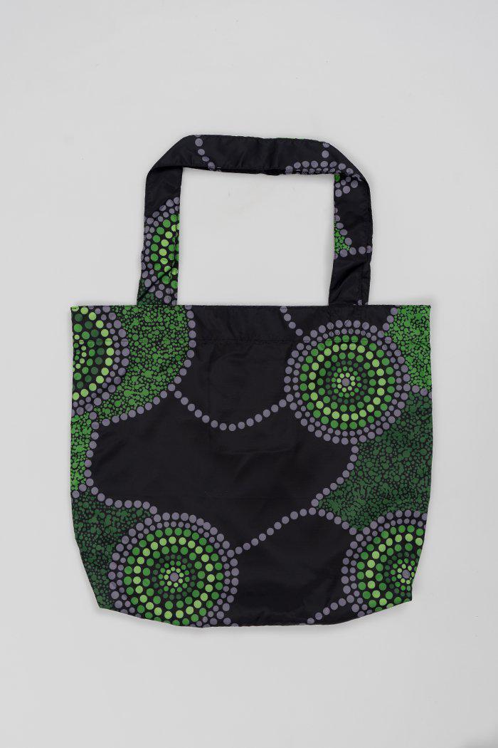 Aboriginal Art Australia-Community Unity Ivy Fold-Up Reusable Shopping Bag-Yarn Marketplace