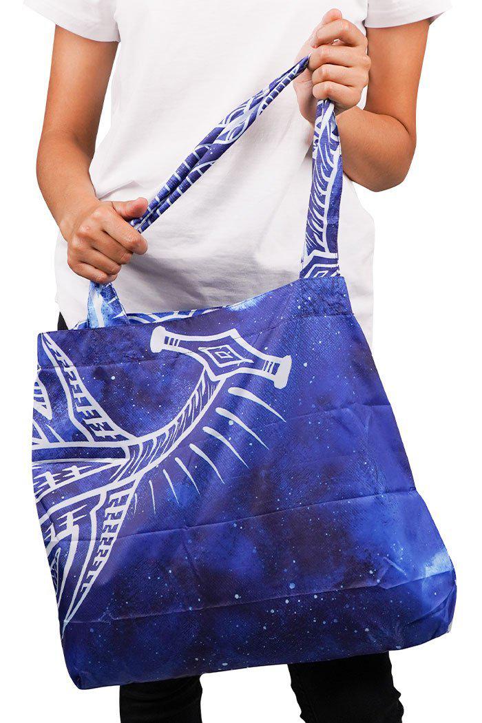 Aboriginal Art Australia-Deep Space Hammer Fold-Up Reusable Shopping Bag-Yarn Marketplace