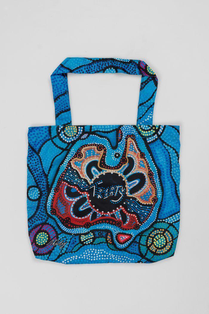 Aboriginal Art Australia-First Nation Voice Fold-Up Reusable Shopping Bag-Yarn Marketplace