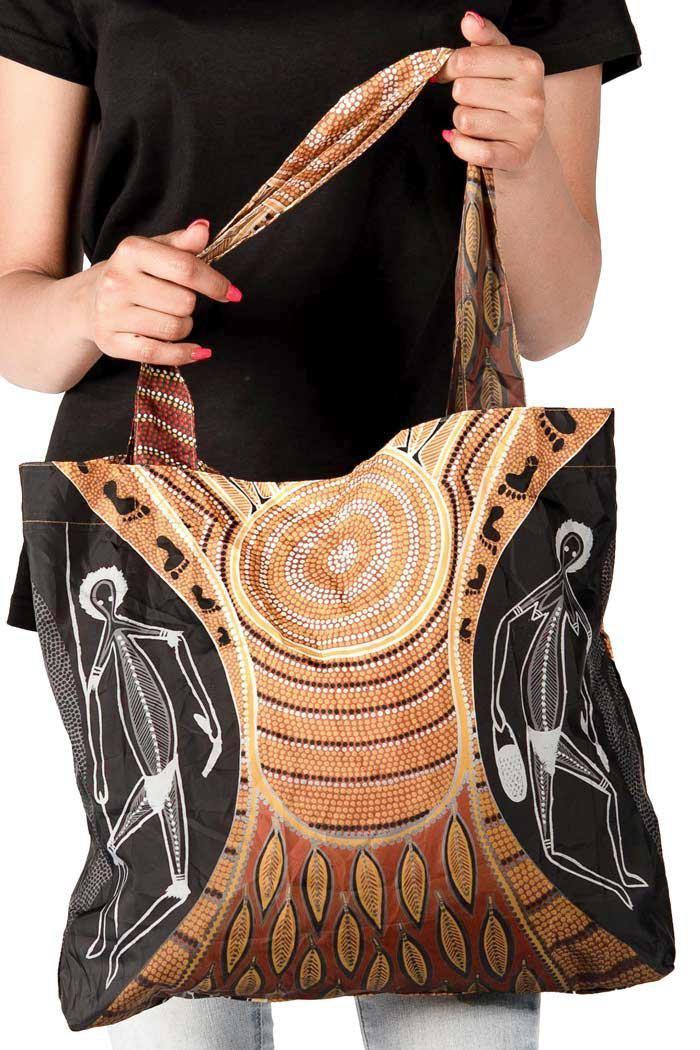 Aboriginal Art Australia-Generations Charlie Fold-Up Reusable Shopping Bag-Yarn Marketplace