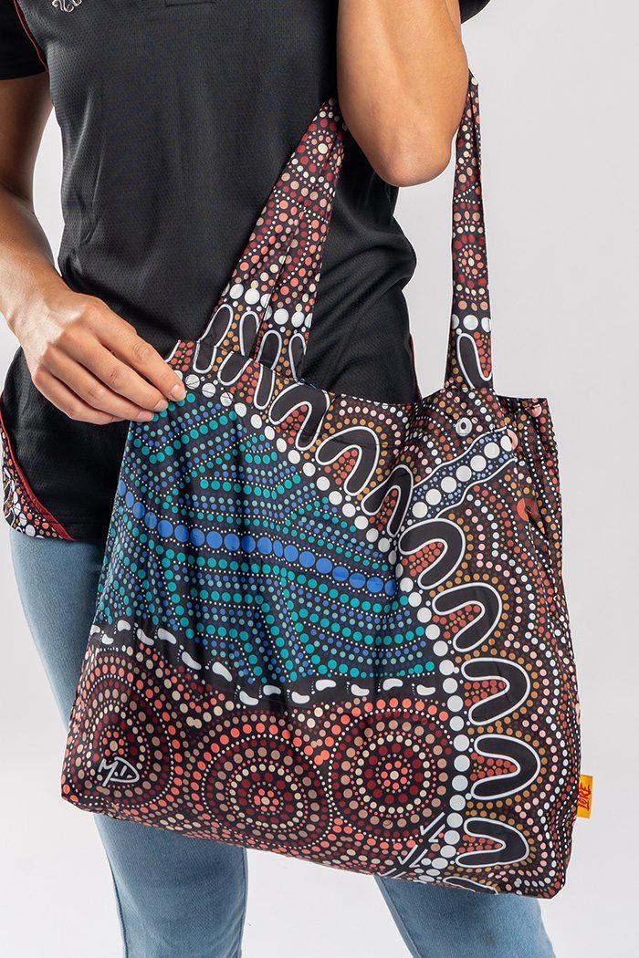 Aboriginal Art Australia-Heal Our Nura Fold-Up Reusable Shopping Bag-Yarn Marketplace