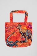 Aboriginal Art Australia-Kangaroo & Goanna Dreaming Fold-Up Reusable Shopping Bag-Yarn Marketplace