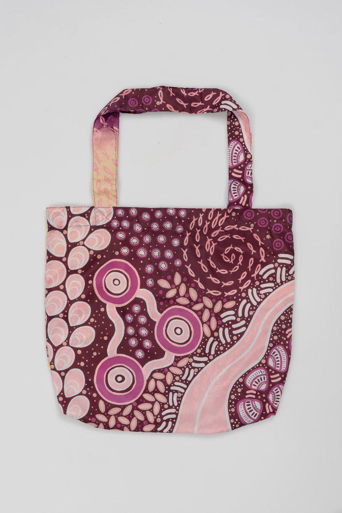 Aboriginal Art Australia-Learn Heal Grow Fold-Up Reusable Shopping Bag-Yarn Marketplace