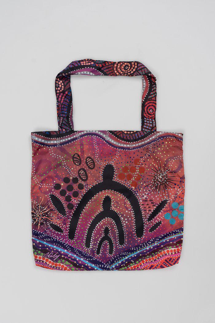 Aboriginal Art Australia-Leaders Fold-Up Reusable Shopping Bag-Yarn Marketplace