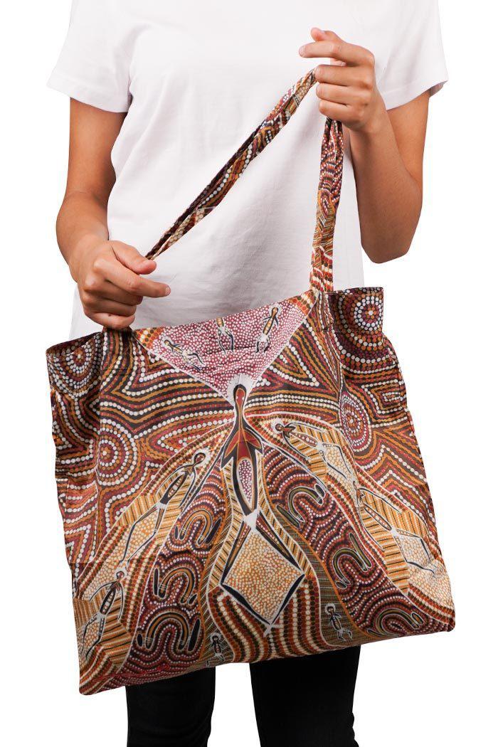 Aboriginal Art Australia-Mother's Strength Fold-Up Reusable Shopping Bag-Yarn Marketplace