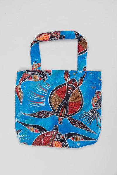 Aboriginal Art Australia-Turtle Fold-Up Reusable Shopping Bag-Yarn Marketplace