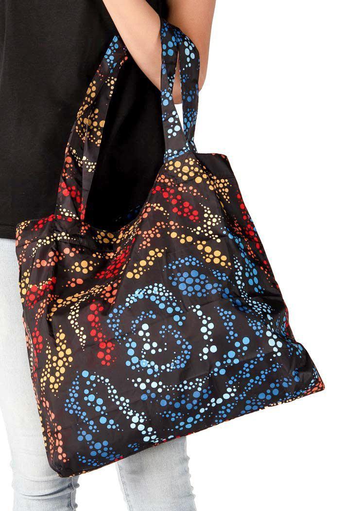 Aboriginal Art Australia-Unification Fold-Up Reusable Shopping Bag-Yarn Marketplace