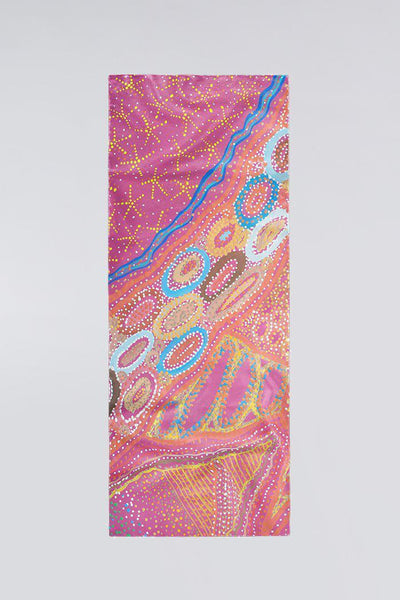 Aboriginal Art Scarves-Mothers Country Rectangle Chiffon Scarf-Yarn Marketplace