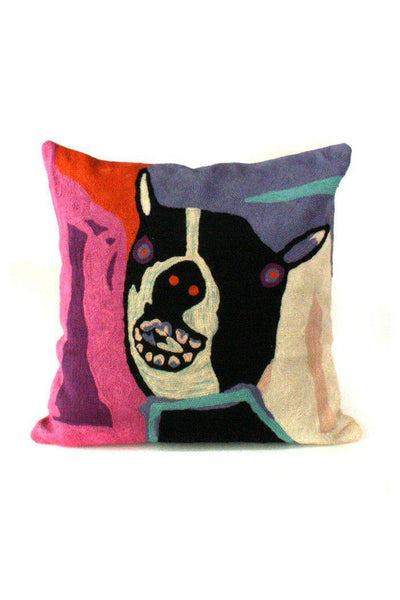 Aboriginal Art Home Decor-Barnes Wool Cushion Cover (Dog) 40x40 cm-Yarn Marketplace