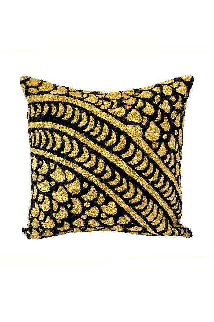 Aboriginal Art Home Decor-Burke Wool Cushion Cover (Tracks) 40x40 cm-Yarn Marketplace