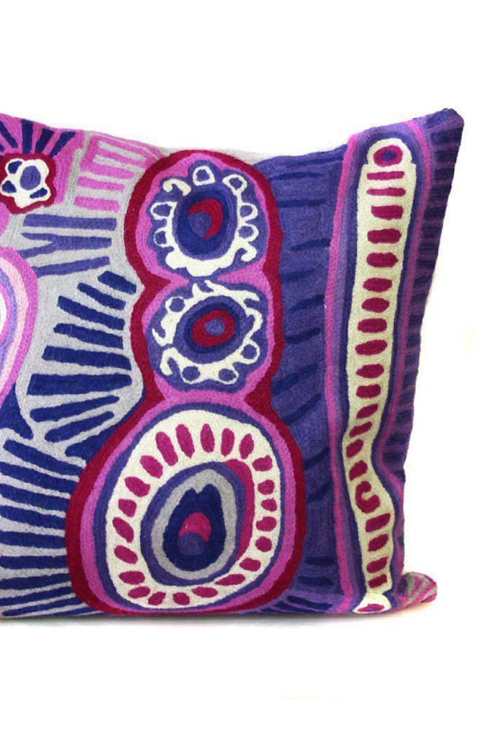 Aboriginal Art Home Decor-Morris Wool Cushion Cover 40x40 cm-Yarn Marketplace